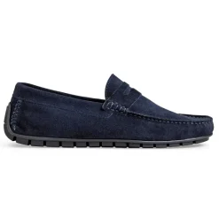 Xane Casual Suede Slip-On Driving Moccasin-Navy