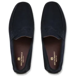 Xane Casual Suede Slip-On Driving Moccasin-Navy