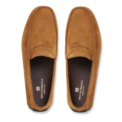 Xane Casual Suede Slip-On Driving Moccasin-Cognac