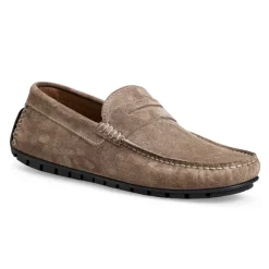 Xane Casual Suede Slip-On Driving Moccasin-Taupe