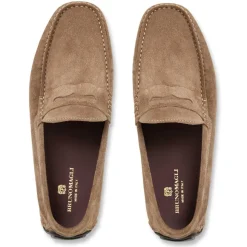 Xane Casual Suede Slip-On Driving Moccasin-Taupe