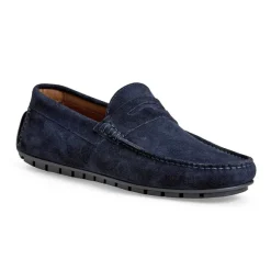 Xane Casual Suede Slip-On Driving Moccasin-Navy